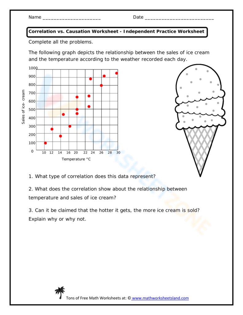 Grade 7 Correlation Causation Worksheets Grade 7 Correlation Causation Worksheets