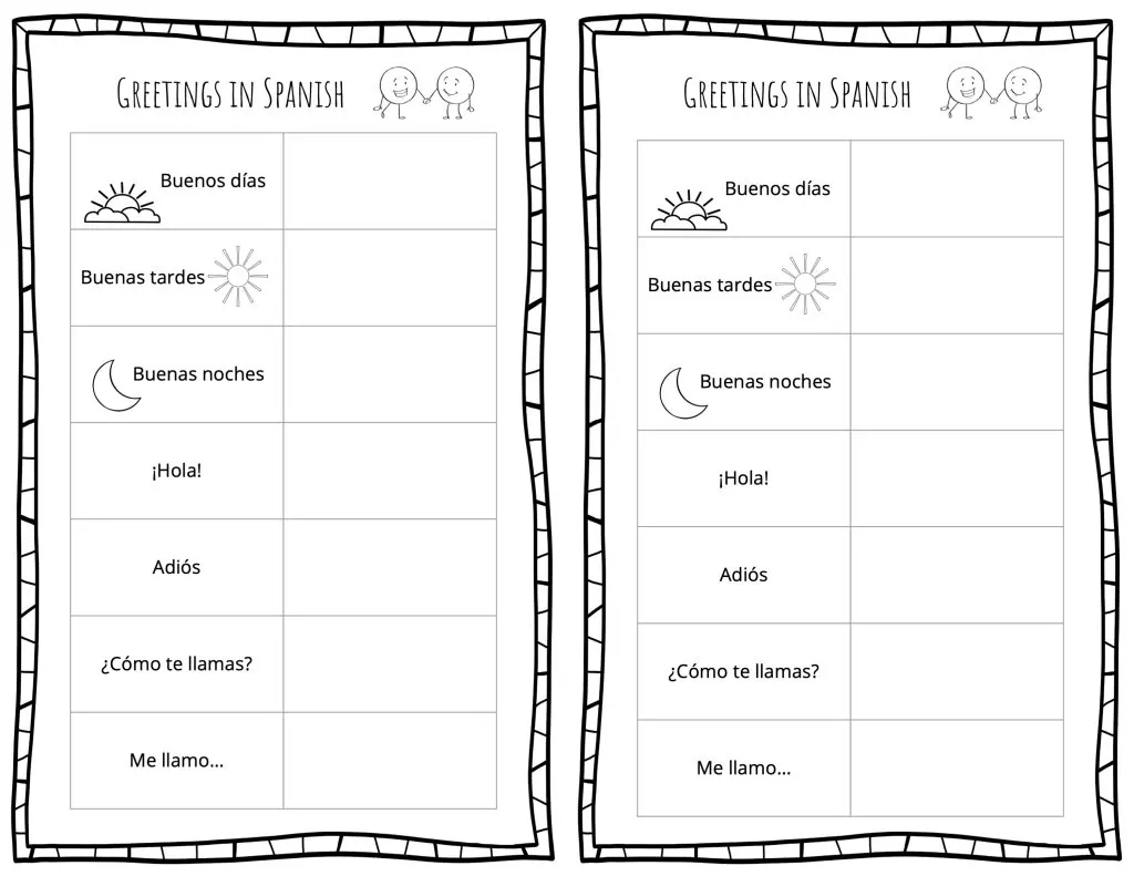 Greetings In Spanish Free Worksheets For Kids Spanish Mama