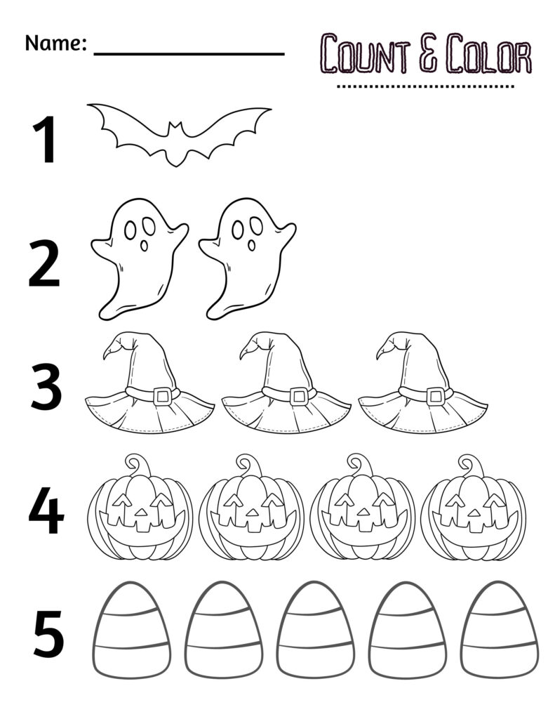 Halloween Themed Math Worksheets pre k Etsy