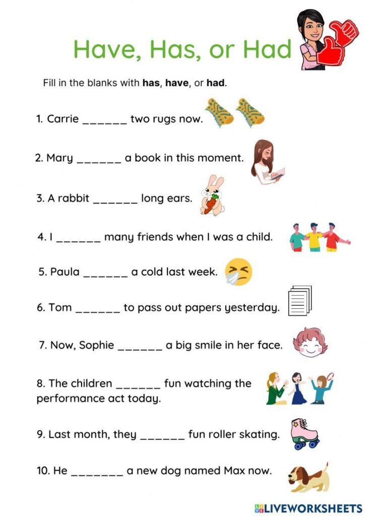 Have Has And Had Online Exercise For Worksheets Library Have Has And Had Online Exercise For Worksheets Library