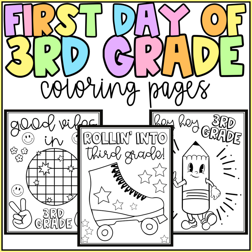 Hello Third Grade Coloring Pages First Day Of 3rd Grade Activity Low Prep Etsy