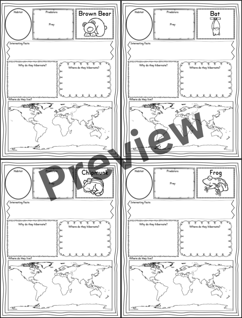 Hibernation Migration And Adaptation Animal Research Project Worksheets Made By Teachers