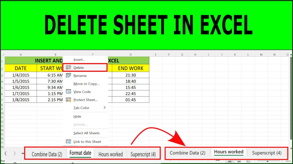 How To Delete Sheet In Excel Delete A Worksheet In Microsoft Excel YouTube