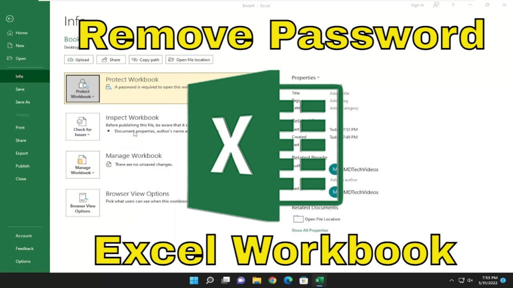 How To Remove Password Protection For Excel Workbook Tutorial YouTube