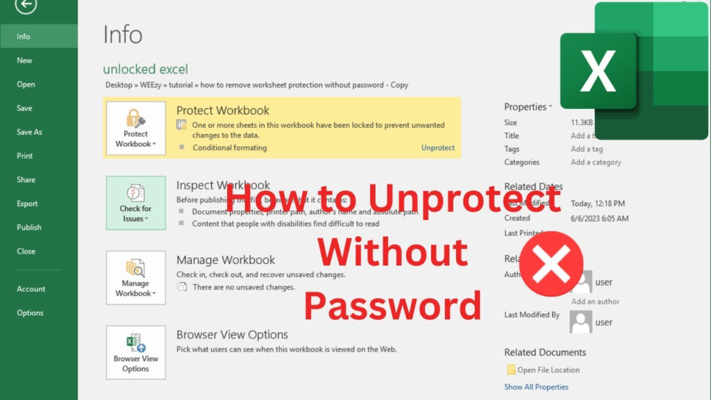 How To Unprotect Excel Worksheet Without Password YouTube