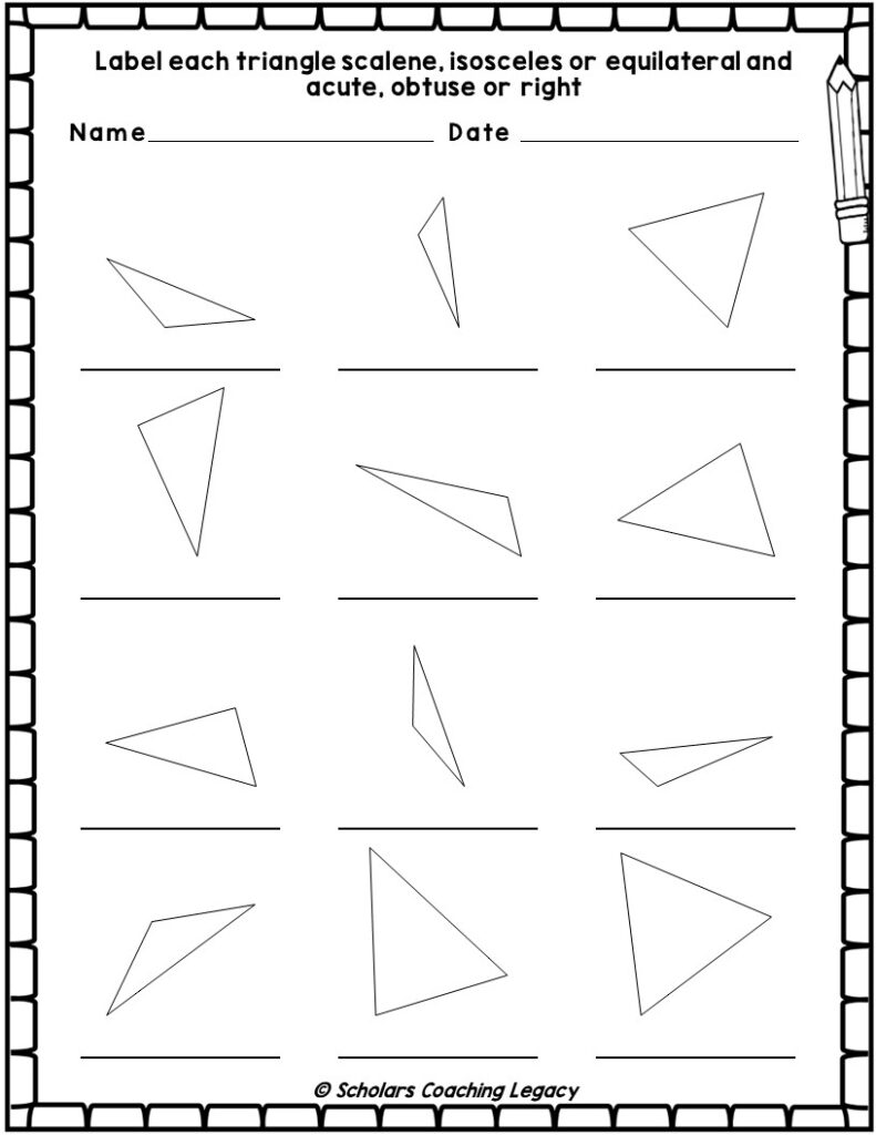 Identify Different Types Of Triangles Worksheet Math Problems Made By Teachers Identify Different Types Of Triangles Worksheet Math Problems Made By Teachers