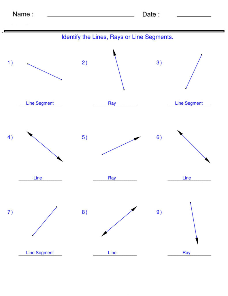 Identify Lines Rays And Line Segments Coordinate Worksheets Made By Teachers