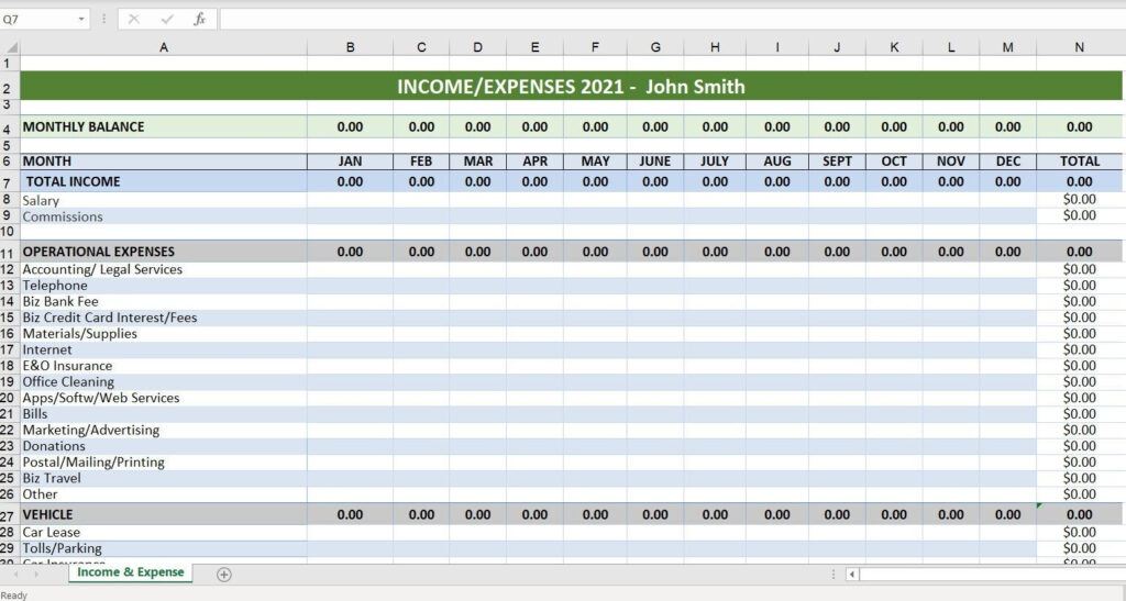 Income And Expense Tracker digital Template Etsy