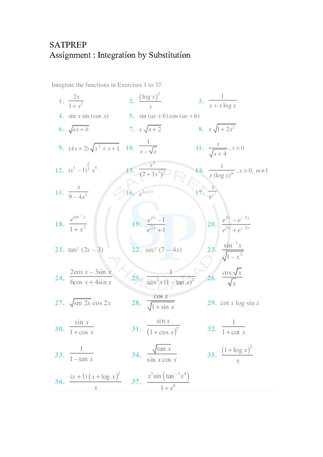 Integration By Algebraic Substitutions When Both Given Function Algebraic