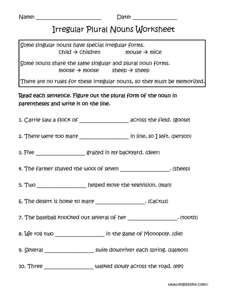 Irregular Nouns Worksheets Irregular Plural Nouns Worksheets Irregular Nouns Worksheets Irregular Plural Nouns Worksheets