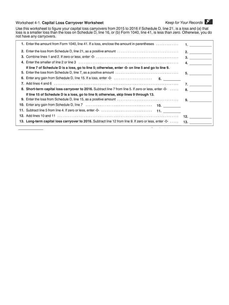 Irs Carryover Worksheet Fill Out Sign Online DocHub Worksheets Library