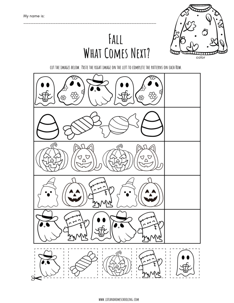 Kindergarten Fall Pattern Worksheet Made By Teachers