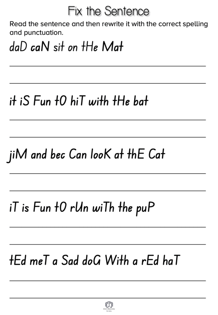 Kindergarten Grammar Worksheets