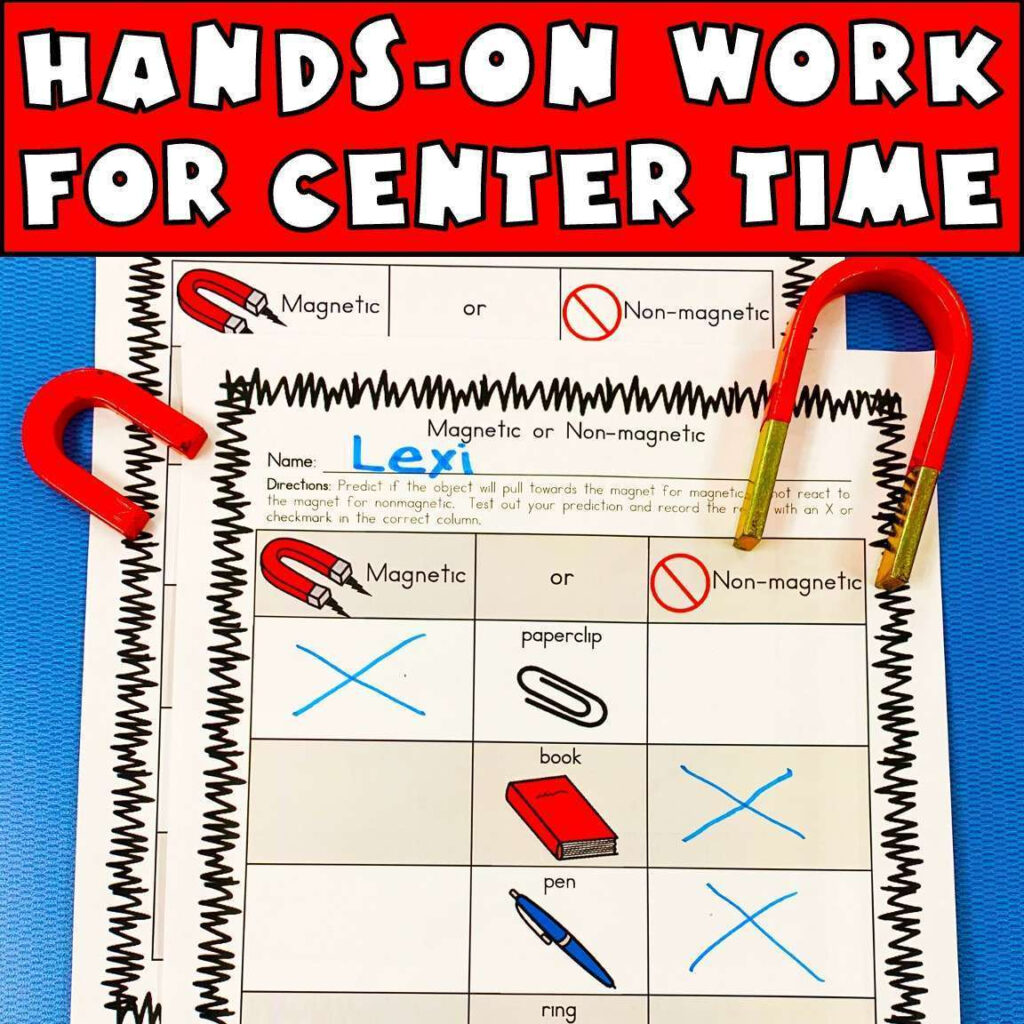 Kindergarten Magnet Worksheet For Preschool Pre K SPED Science STEM STEAM Caroline Koehler At Celavora Education