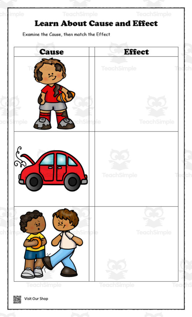Learn About Cause And Effect Worksheet By Teach Simple