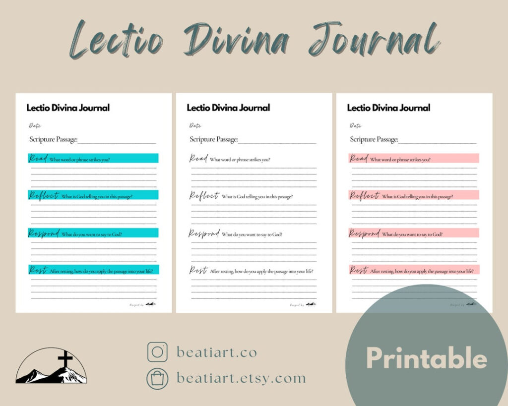 Lectio Divina Journal With Guided Questions For Catholics printable Etsy Lectio Divina Journal With Guided Questions For Catholics printable Etsy
