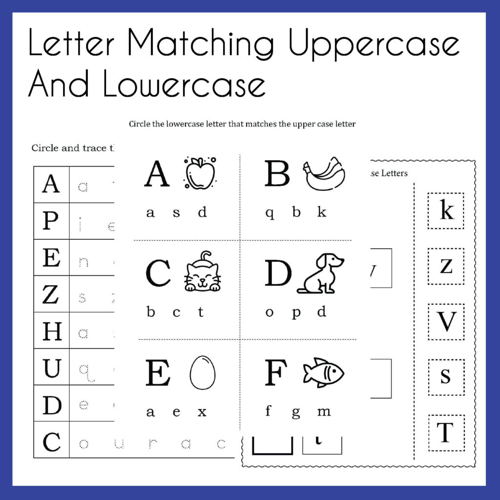 Letter Matching Uppercase And Lowercase Worksheets printable PDF Download Grade Levels Prek K Homeschool Etsy