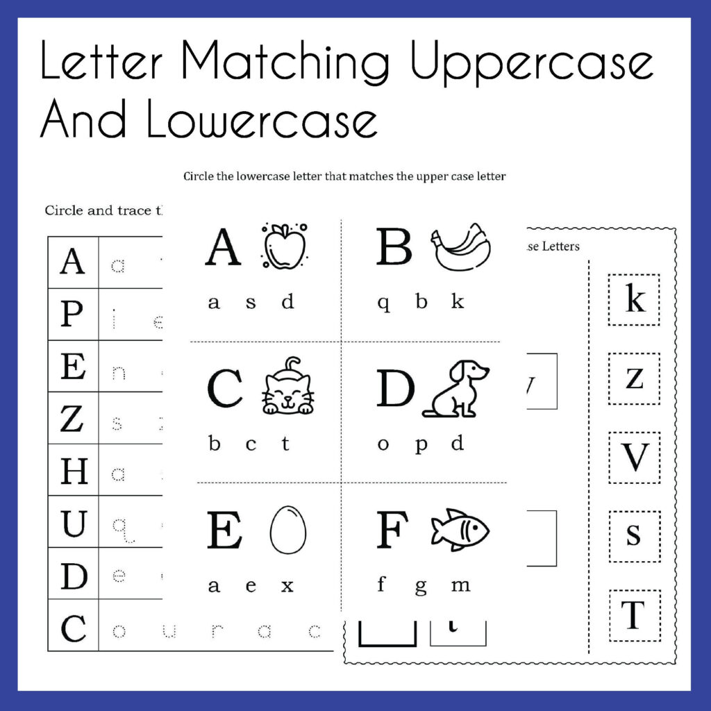 Letter Matching Uppercase And Lowercase Worksheets printable PDF Download Grade Levels Prek K Homeschool Etsy