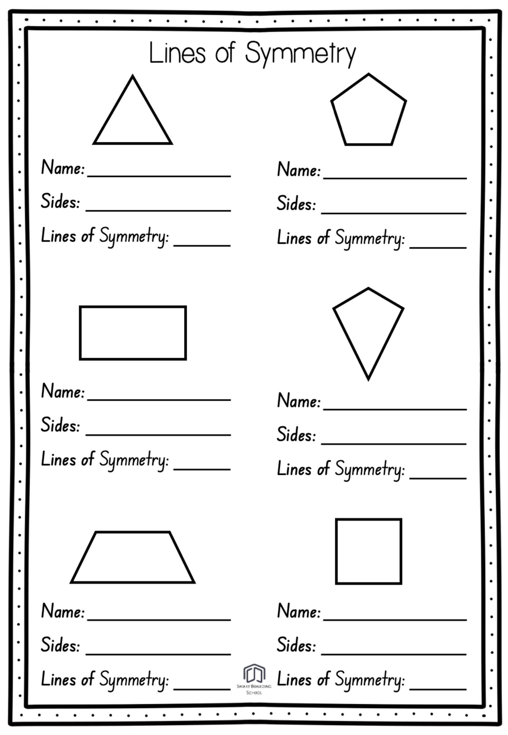 Lines Of Symmetry Worksheet