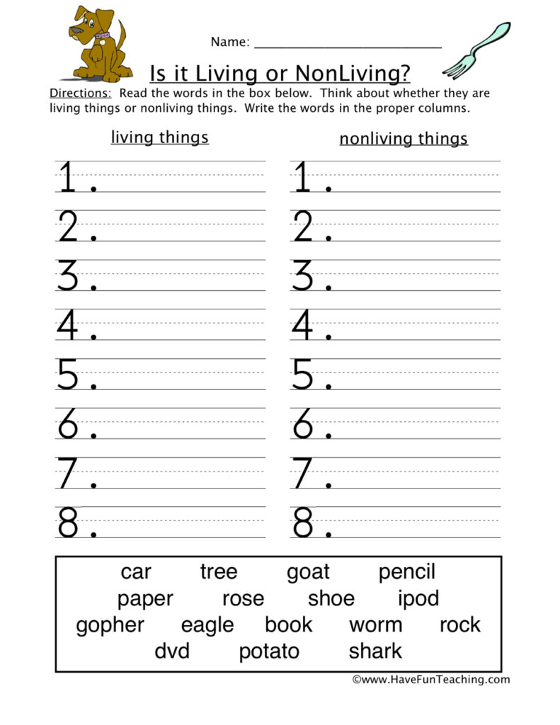 Living And Non Living Things Sorting Worksheet By Teach Simple Living And Non Living Things Sorting Worksheet By Teach Simple