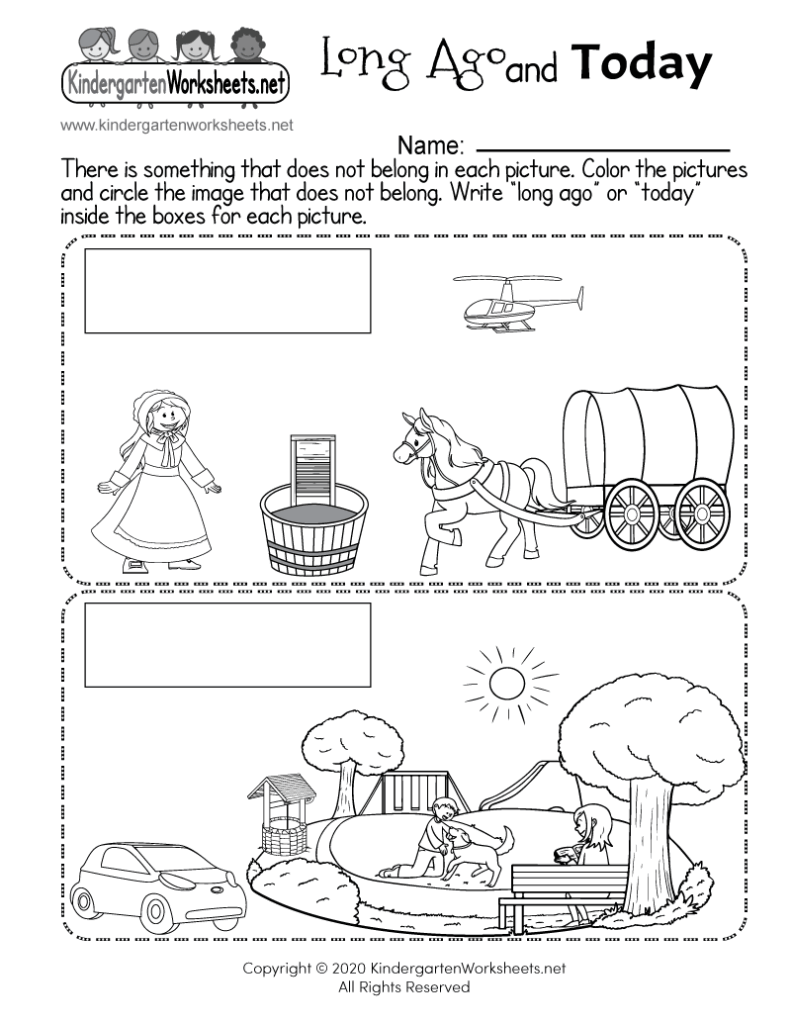 Long Ago And Today Worksheet Free Printable Digital PDF
