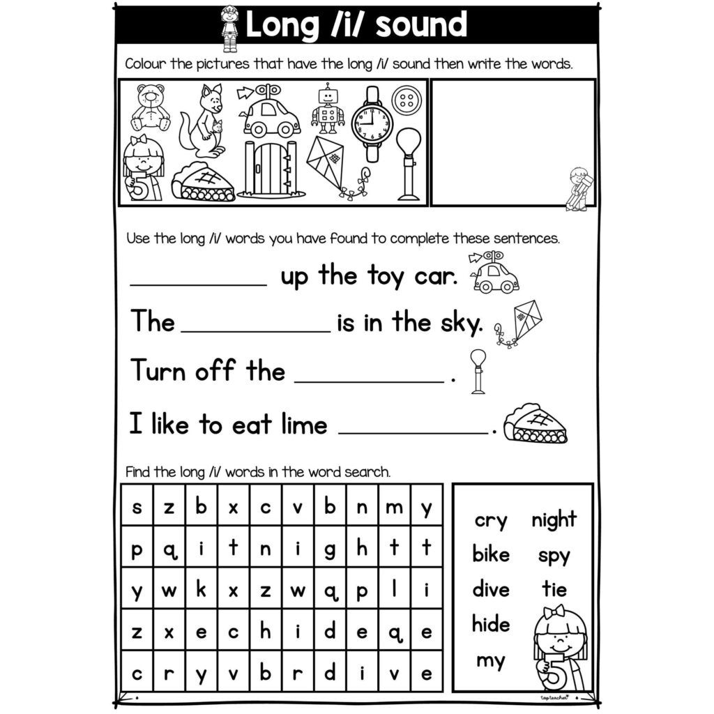Long i Worksheet Top Teacher