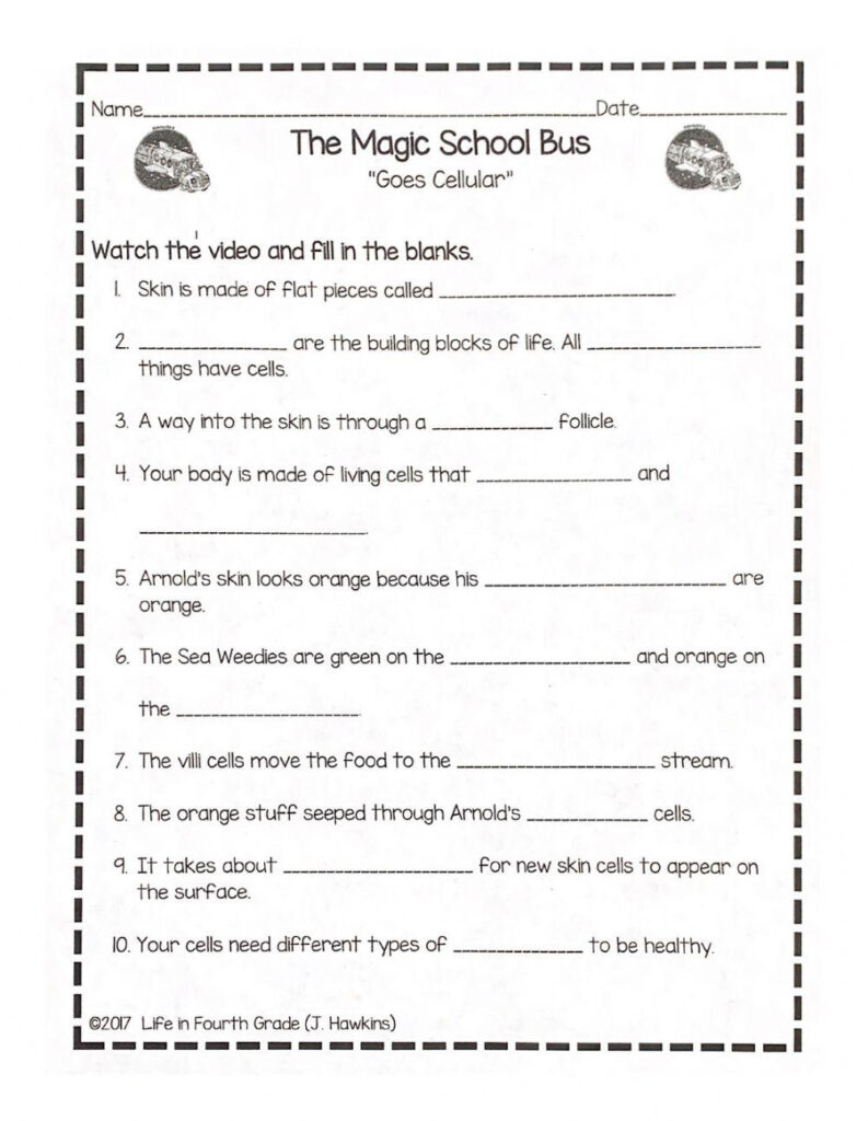 Magic School Bus Goes Cellular Online Exercise For Worksheets Library