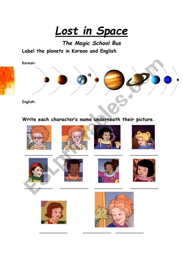Magic School Bus Lost In Space Worksheet ESL Worksheet By Worksheets Library