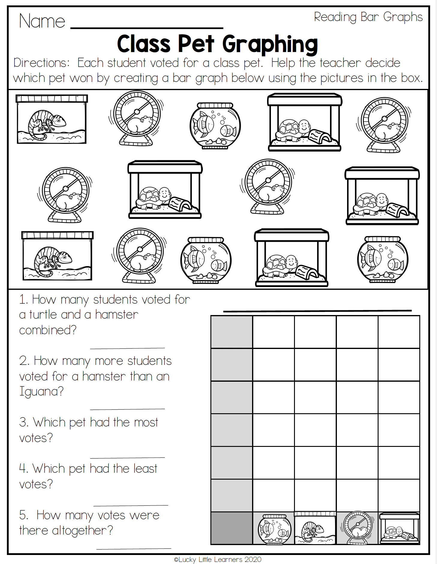 Math Graphing Worksheets For 2nd Grade Lucky Little Learners