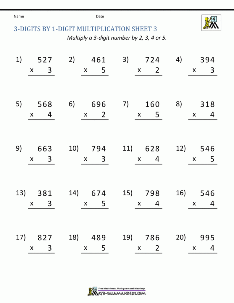 Math Multiplication Worksheets 4th Grade Math Multiplication Worksheets 4th Grade