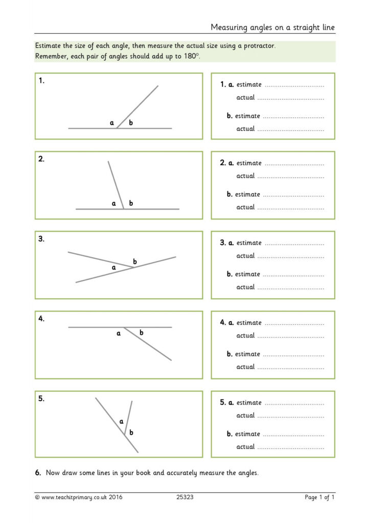 Measuring Angles On A Straight Line KS2 Geometry Teachit Measuring Angles On A Straight Line KS2 Geometry Teachit