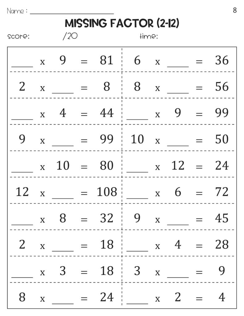 Missing Number Multiplication Factor Worksheets Etsy Ireland Missing Number Multiplication Factor Worksheets Etsy Ireland