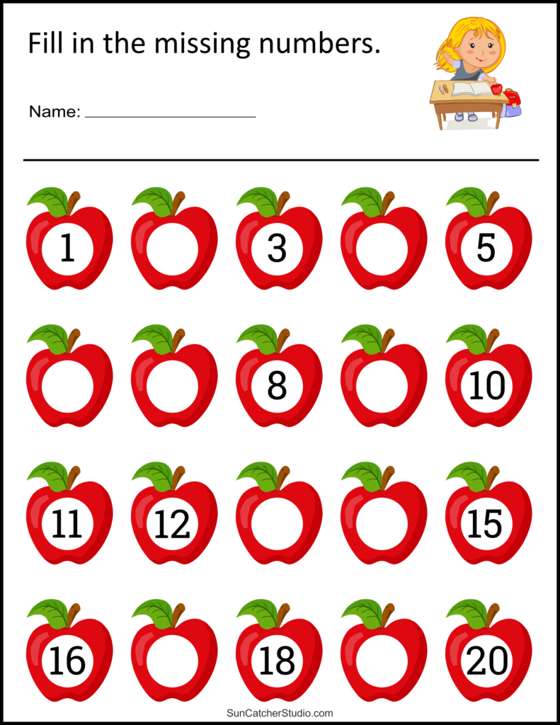 Missing Numbers Worksheets Fill In The Missing Numbers Free Printables Lettering SVG Files Tools Apps