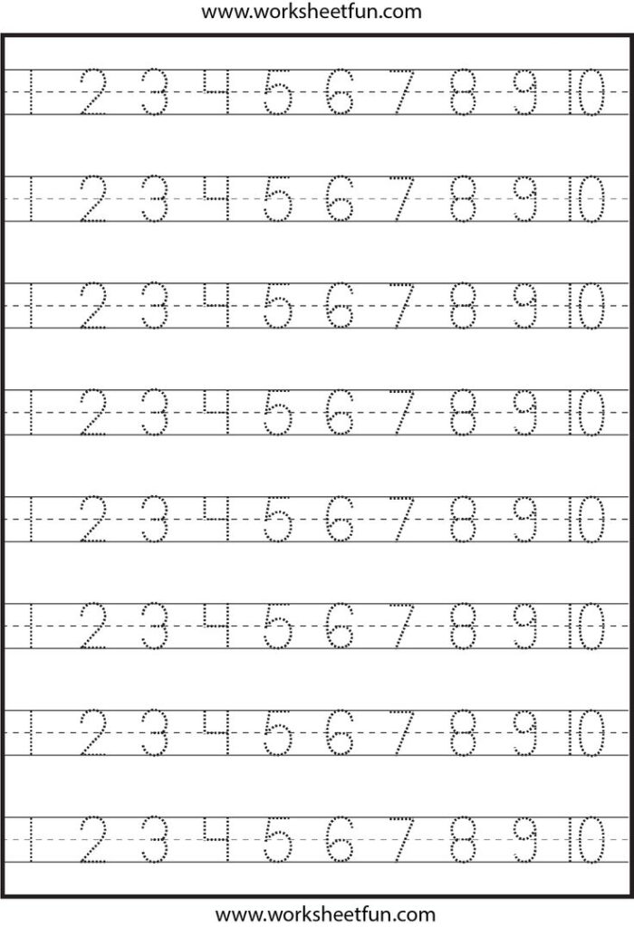 Number Tracing 1 10 Worksheet FREE Printable Worksheets