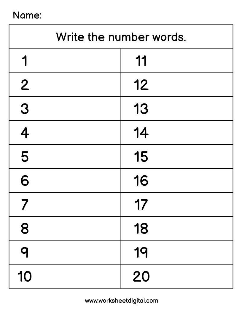 Number Words 1 100 Worksheet Homeschool Printable PDF Etsy