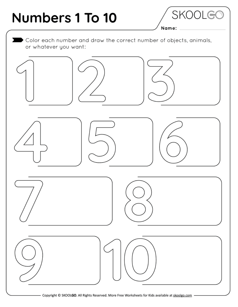 Numbers 1 To 10 Free Worksheet SKOOLGO Numbers 1 To 10 Free Worksheet SKOOLGO