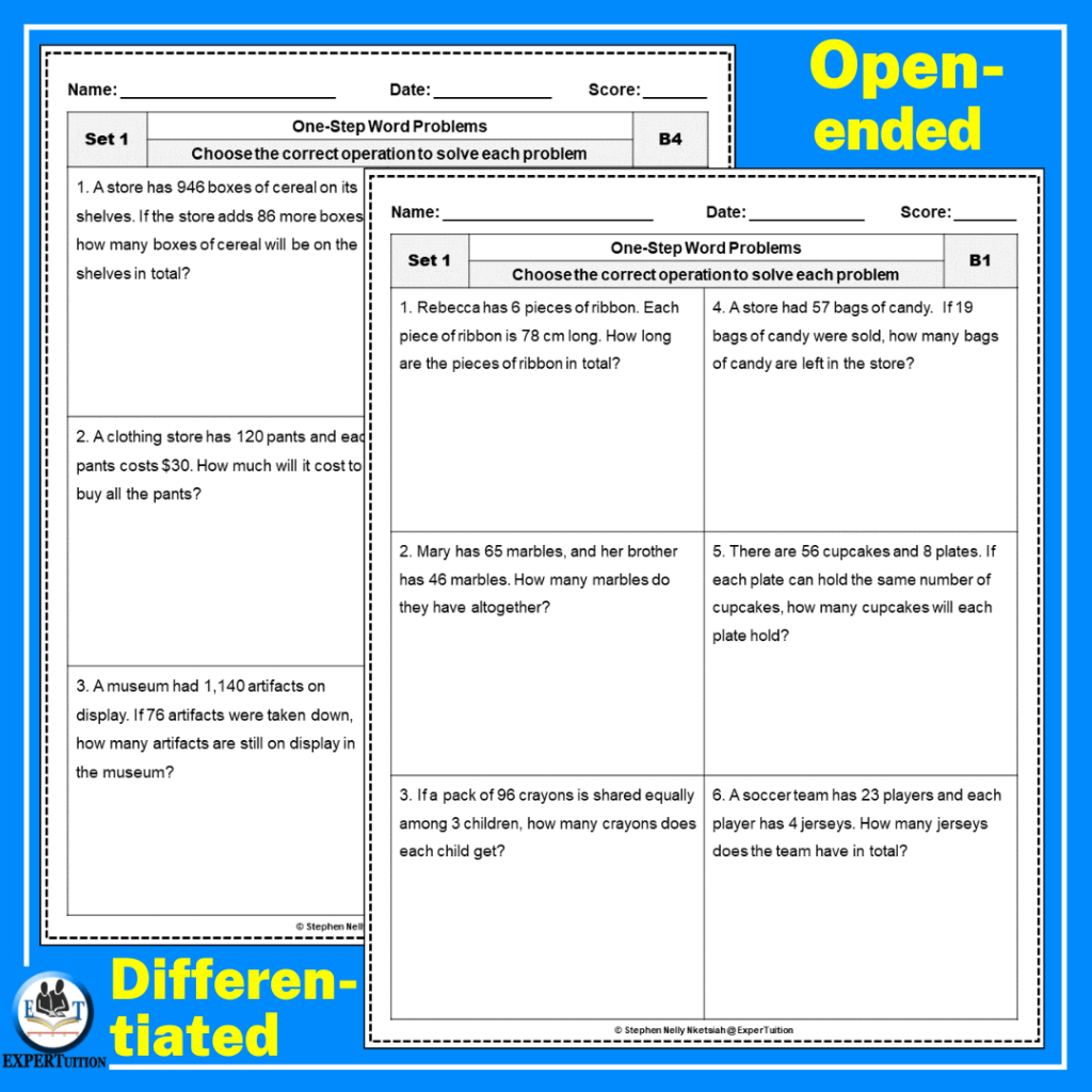 One Step Word Problems Worksheets Addition Subtraction Multiplication And Division Word Problems SET 1 Classful One Step Word Problems Worksheets Addition Subtraction Multiplication And Division Word Problems SET 1 Classful