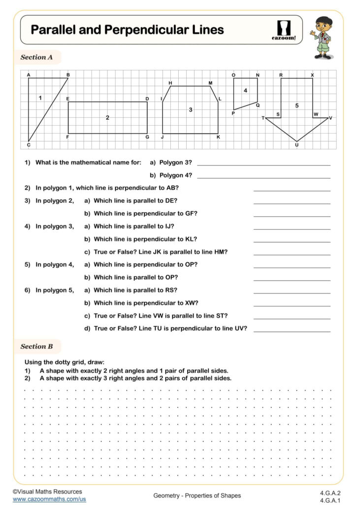 Parallel And Perpendicular Lines Worksheet Fun And Engaging 4th Grade Geometry Worksheet Cazoom Math