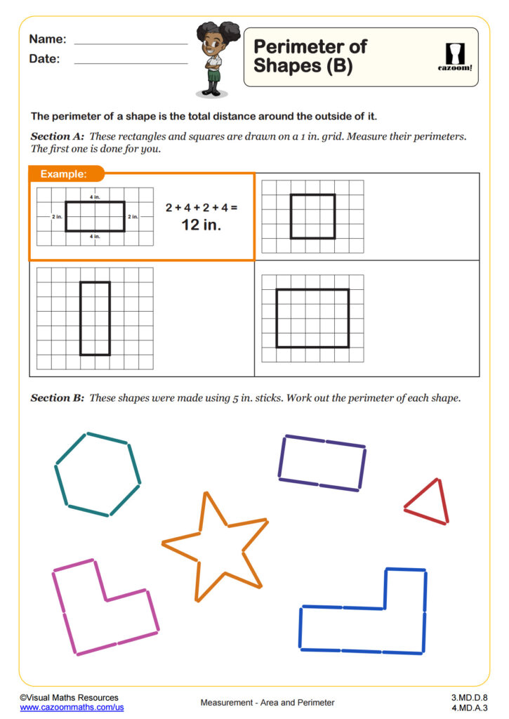 Perimeter Of Shapes B PDF Printable Measurement Worksheets Cazoom Math Perimeter Of Shapes B PDF Printable Measurement Worksheets Cazoom Math
