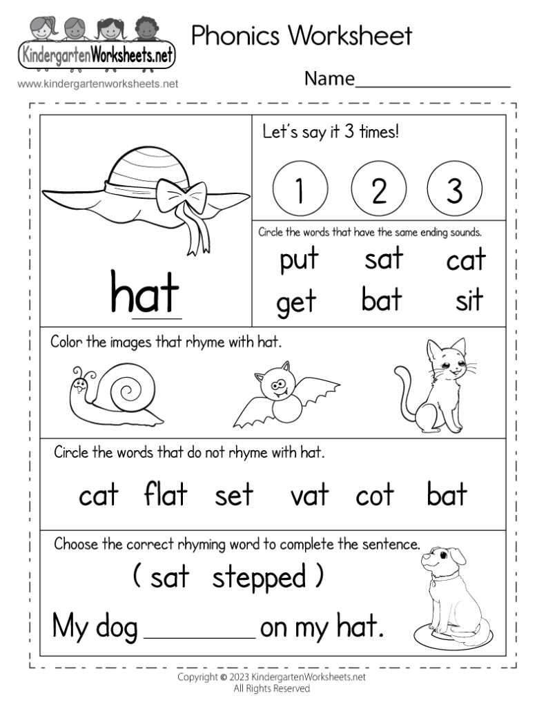 Phonics Worksheet Free Printable Digital PDF