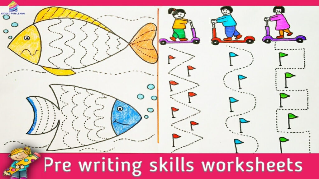 Pre Writing Skills Tracing Worksheets For Kindergarten Pre writing Activity YouTube