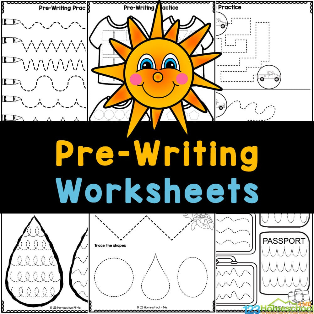 Pre Writing Worksheets Tracing Sheets For Pre k Handwriting