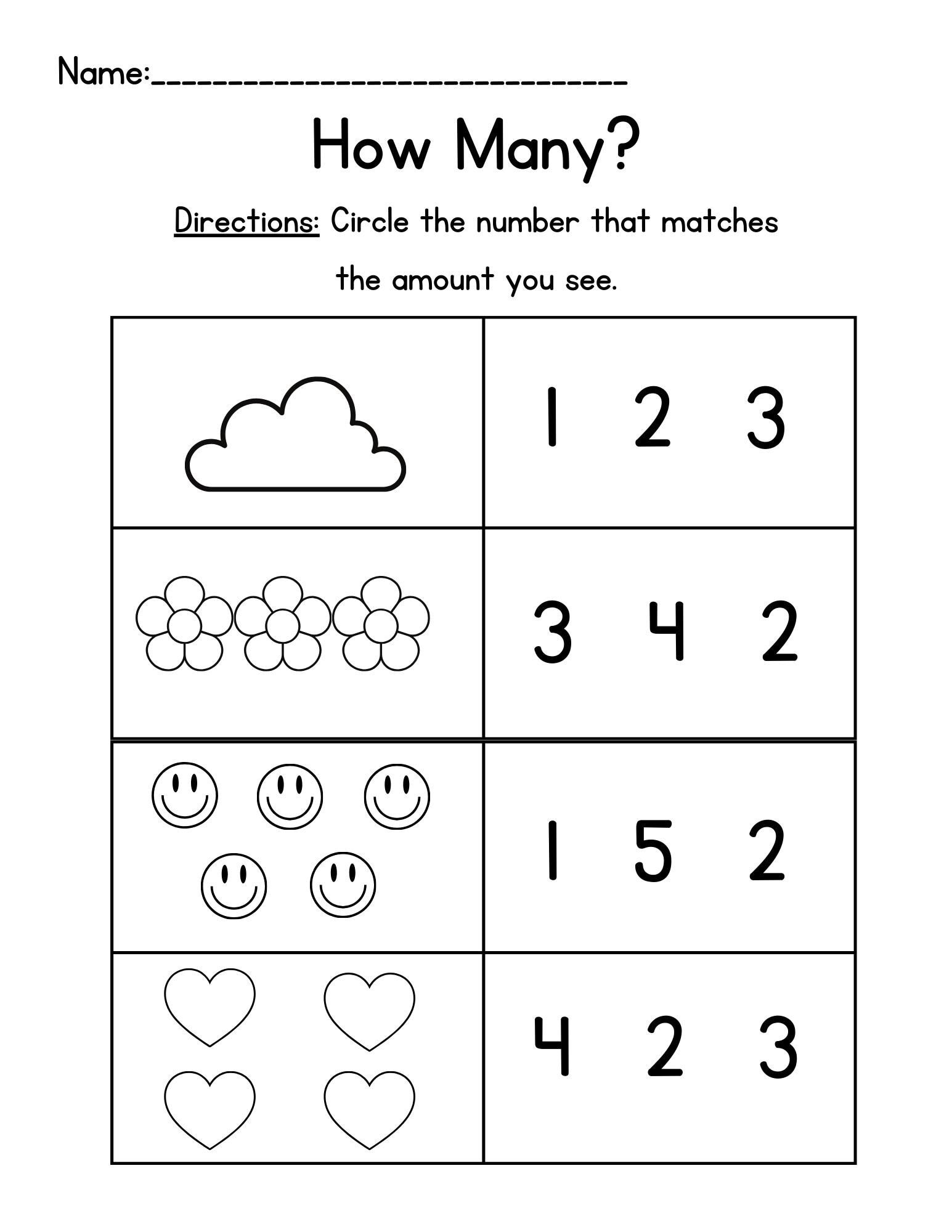 Prek Number Packet Prek Numbers 1 5 Prek Counting Worksheet Pre k Worksheet Etsy Australia
