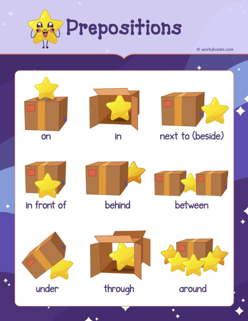 Preposition Worksheets For Kids Workybooks