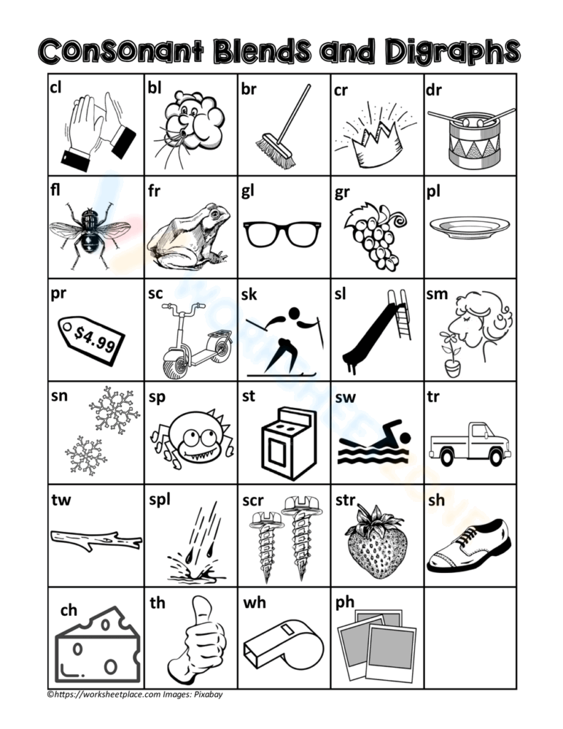 Printable Grade 4 Blends And Digraphs Worksheets Download