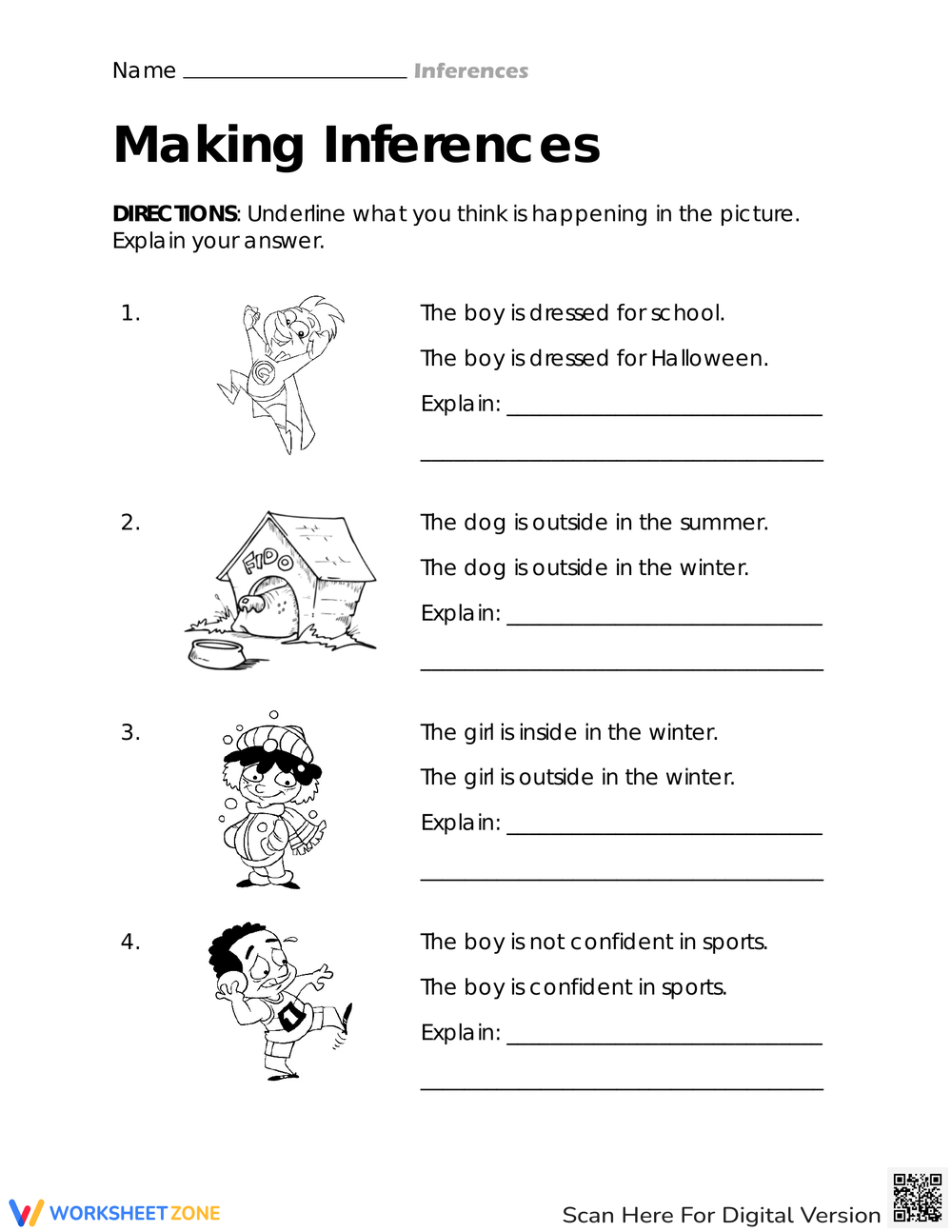 Printable Grade 4 Making Inferences Worksheets Download
