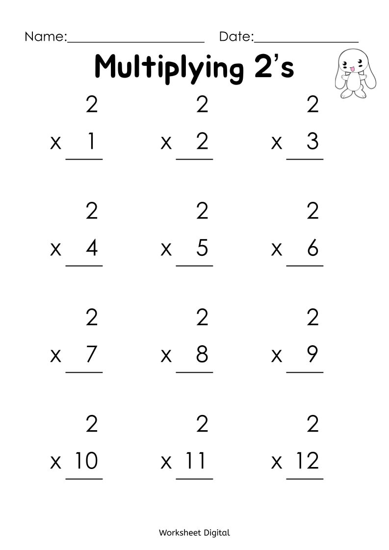 Printable Multiplication Worksheets Times Tables 1 12 PDF Etsy