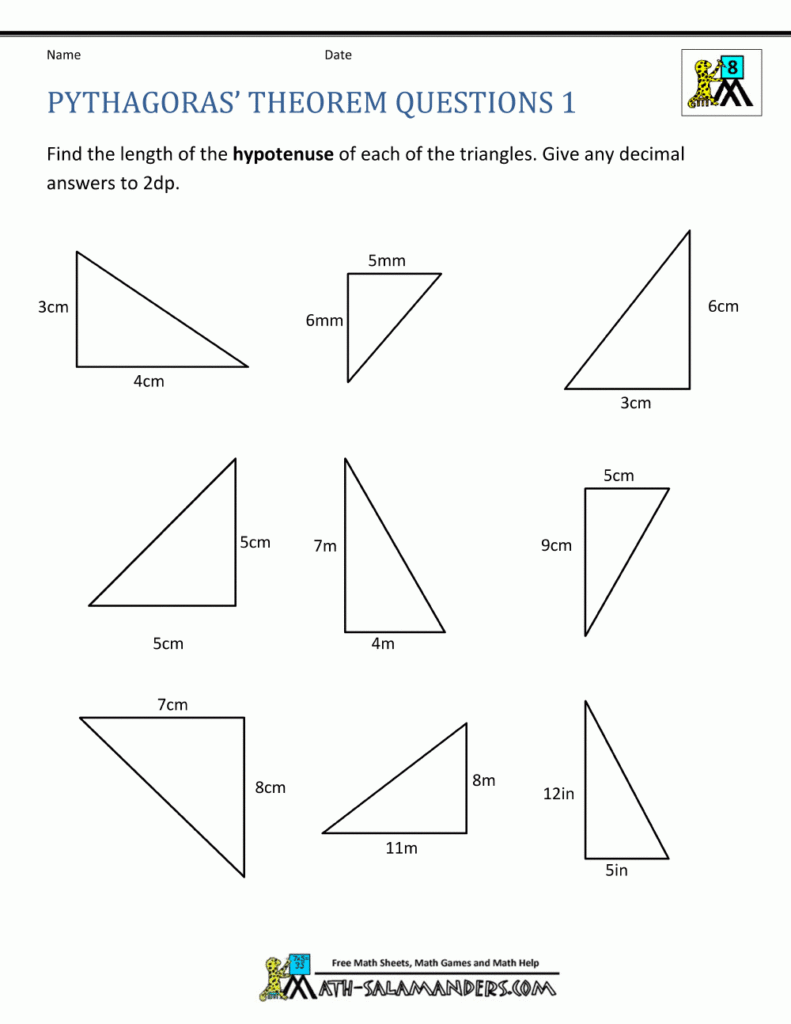 Pythagoras Theorem Questions