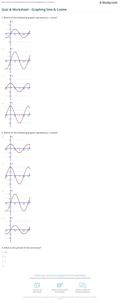 Quiz Worksheet Graphing Sine Cosine Study