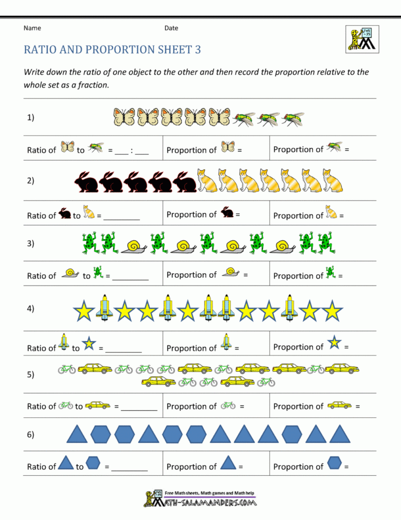 Ratio And Proportion Worksheet